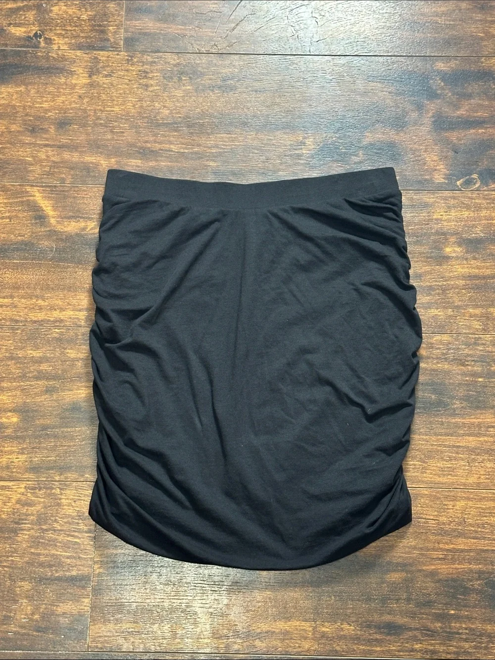 Toad & Co Shirred Thing Black Ruched Mini Skirt M 🌿🖤